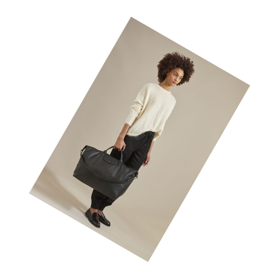 Longchamp Le Pliage Cuir L Reisetaschen Herren Grau | DE-IMY1984