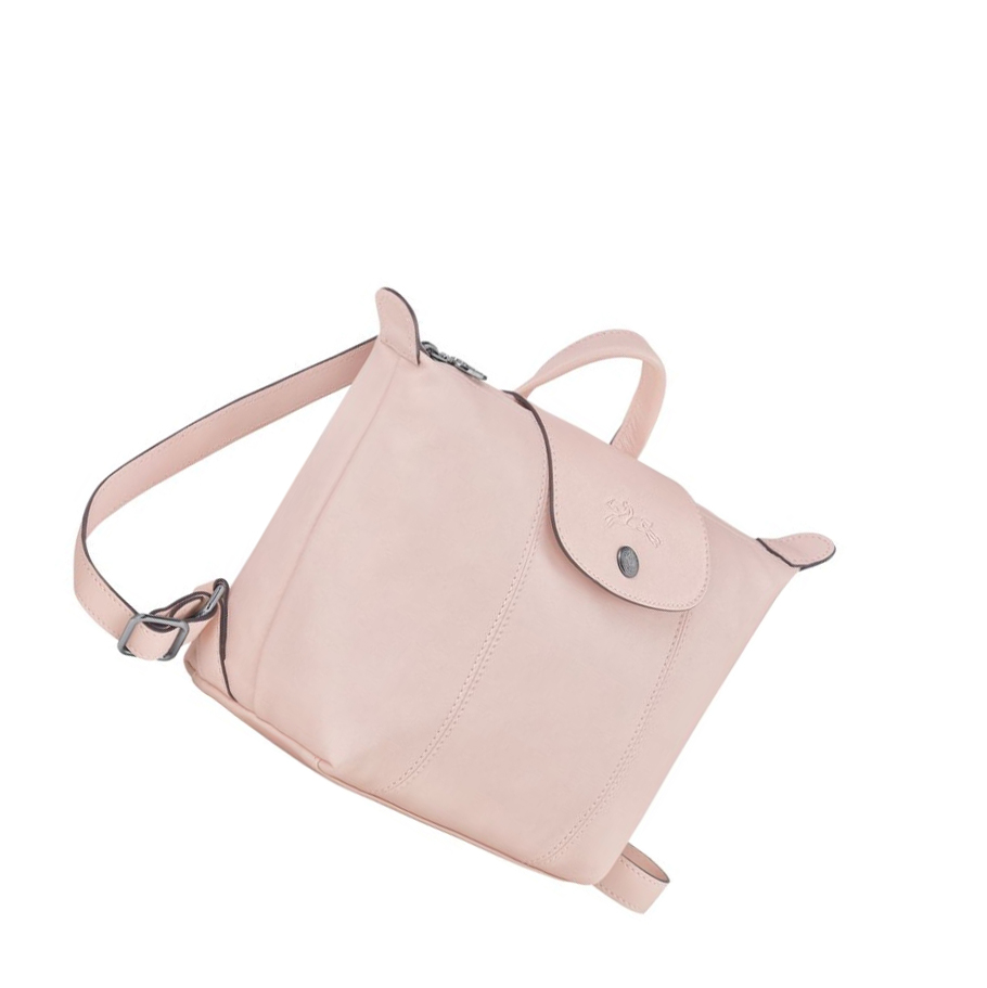 Longchamp Le Pliage Cuir Rucksäcke Damen Rosa | DE-YAR4786