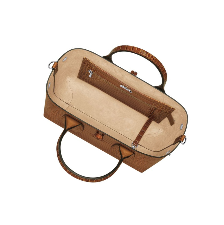 Longchamp Roseau M Handtasche Damen Braun | DE-IFL0489