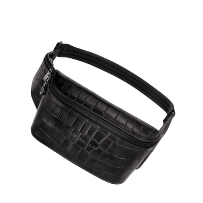 Longchamp Croco Block Gürteltasche Herren Schwarz | DE-KRA8301
