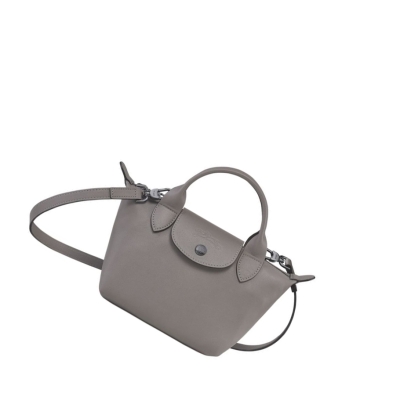 Longchamp Le Pliage Cuir XS Handtasche Damen Grau | DE-RGJ6975